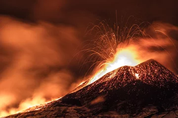 Tableaux sur verre Volcan Éruption de l& 39 Etna - Catane, Sicile