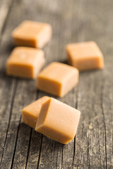 Sweet caramel candies.