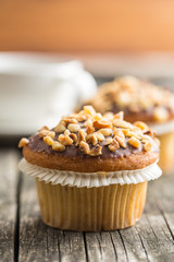 Sweet hazelnut muffins.