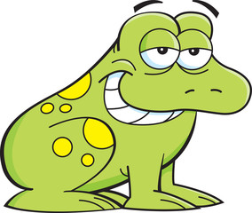Cartoon illustration of a smiling frog.