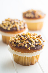 Sweet hazelnut muffins.