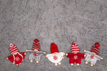 Christmas greeting card. Noel festive background. New year symbo