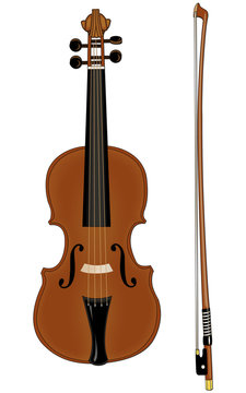 Un violon et son archet.