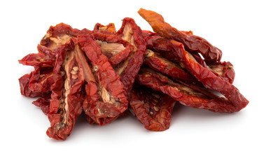 Dried tomatoes isolated on white background cutout