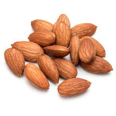 almond nuts isolated on white background close up