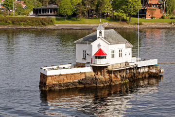 Lighthouse Dyna Fyr near Oslo from 1874