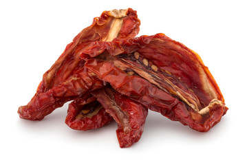 Dried tomatoes isolated on white background cutout