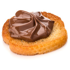 sandwich with chocolate cream isolated on white background cutou