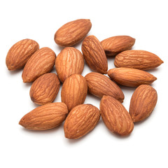 almond nuts isolated on white background close up