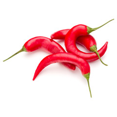 red chili or chilli cayenne pepper isolated on white  background