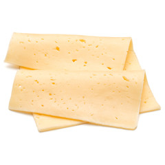 cheese slices isolated on white background cutout