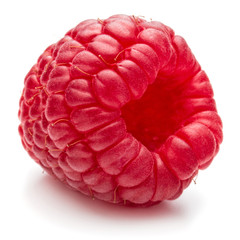 ripe raspberry isolated on white background close up