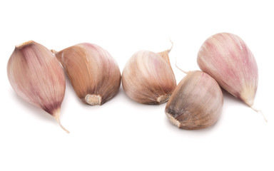 garlic cloves isolated on white background cutout