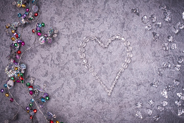 Christmas greeting card. Noel festive background. New year symbo