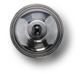 Stainless steel cooking pot isolated over white background with clipping path