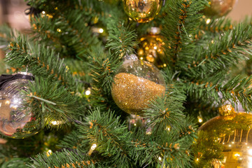 Christmas background with decorations.