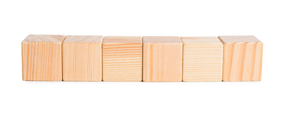 wooden blocks on a white background