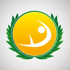 artistic gymnatic symbol label laurel wreaths vector illustration eps 10