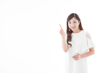 Fototapeta premium ミドル女性・白バック