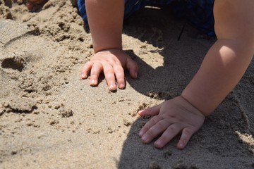 baby beach ocean sun play sand summer toddler fun cute california