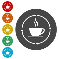 Coffee cup icons set 