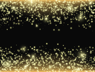 Obraz premium Gold glitter stardust background. Vector illustration