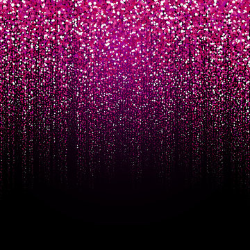 Pink glitter texture on black background Vector Image