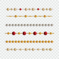 Vector set of garland beads
