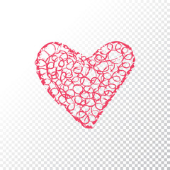 Vector abstract handdrawn doodle heart with swirl. Valentines day.
