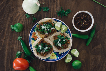 Obraz na płótnie Canvas A typical mexican food: tacos