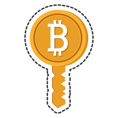 bitcoin key isolated icon vector illustration design