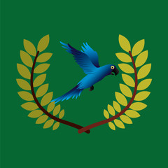 blue macaw brazil olympic games emblem vector illustration eps 10