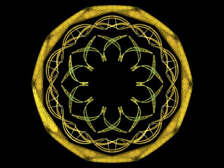 Fractal decorative computer  illustration on black background