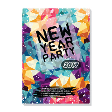 new year party flyer poster template