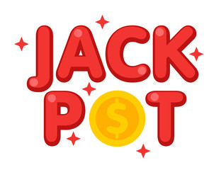 Illustration of Jack pot in flat style.