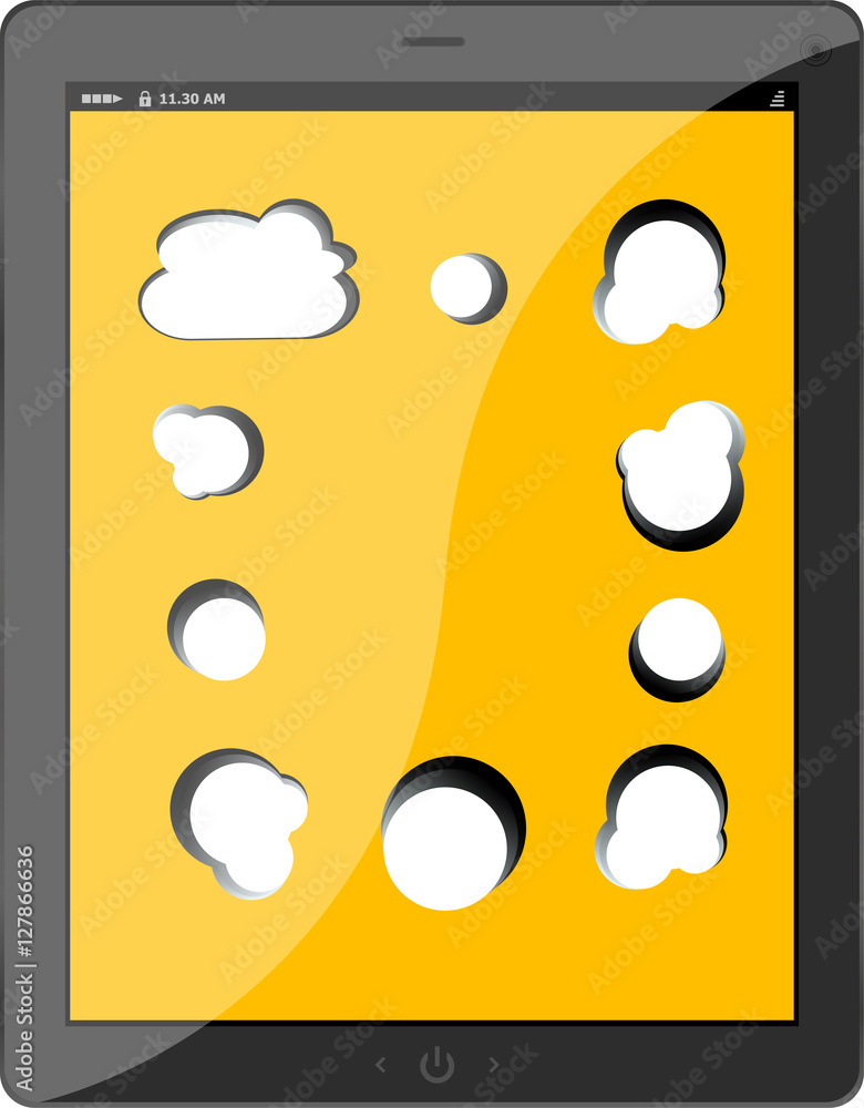 Poster cloud-computing connection on the digital tablet pc