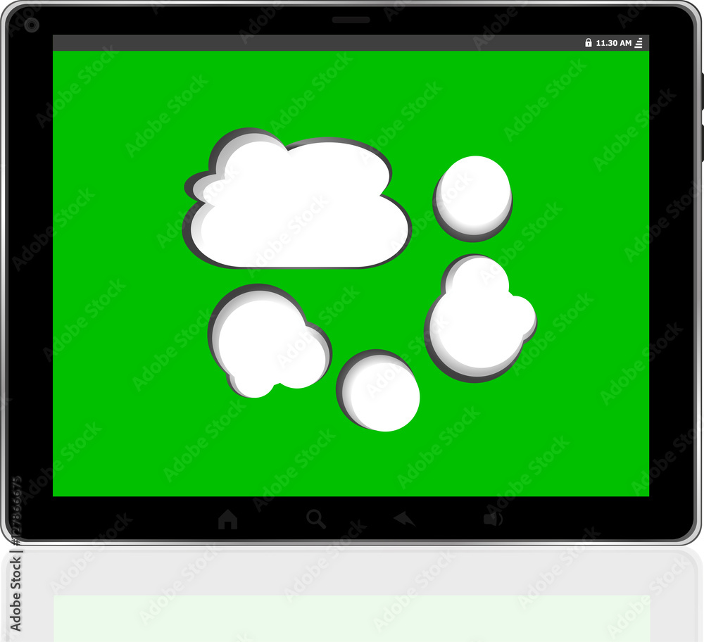 Poster cloud-computing connection on the digital tablet pc