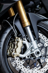 details of motorcycle, Motorbike into deep,