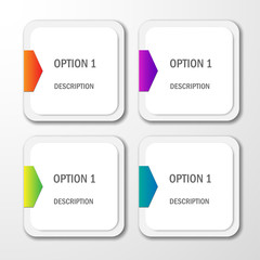 vector infographics for four different options for presentation of business ideas