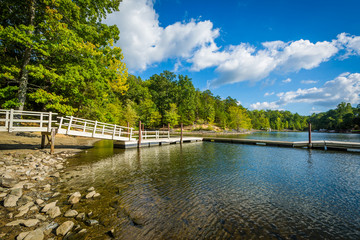 Docks in Lake Wylie, at McDowell Nature Preserve, in Charlotte,