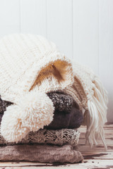Collection of woolen clothes