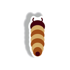 stylish icon in paper sticker style insect caterpillar