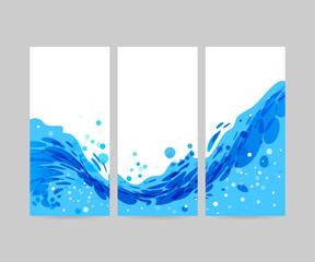 Set wave background, brochure design