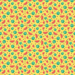 Fruits watermelon seamless patterns vector