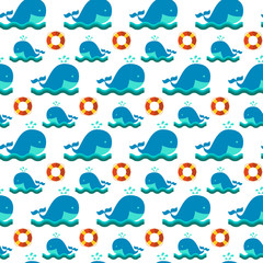 Obraz premium Seamless patterns nautical elements vector