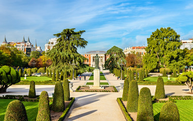 Parterre garden in Buen Retiro Park - Madrid, Spain