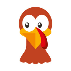 turkey tanksgiving character icon vector illustration design
