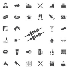 Shish kebab on skewers Icon