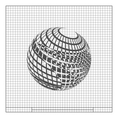 Wire-frame Design Element. Sphere