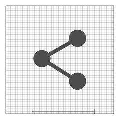 Flat paper cut style icon of share